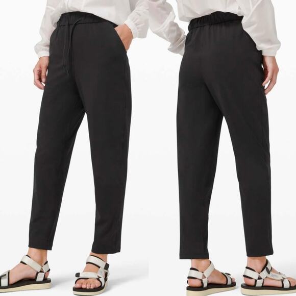 lululemon athletica Pants - Lululemon Keep Moving Drawstring Athleisure Pant 7/8 High-Rise Black Size 4